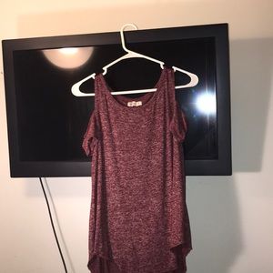 Maroon Off the Shoulder Blouse